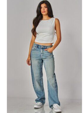 White Contour Drapey Jersey Boatneck Tank Top